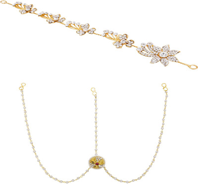 

Pankh Brouch and Mangtikka Hair Accessory Set(Gold)