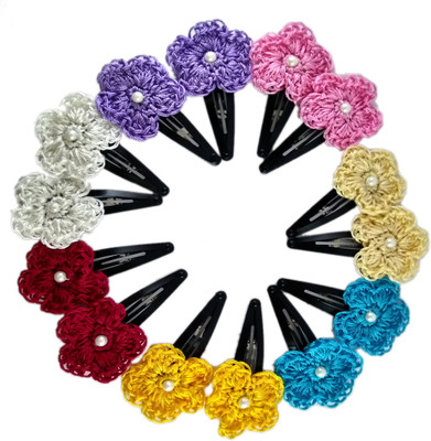 

Threads N Ribbons Crochet Flower 11 Hair Clip(Multicolor)