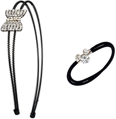 

Sagunya Stylish Combo Hair Accessory Set(Black, Silver)