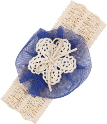 

AkinosKIDS Soft Elastic Lace Flower Baby Head Band(Blue)
