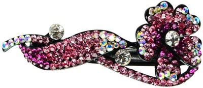 

Glitters Online Pink Colour American Diamond Hair Clip(Pink)