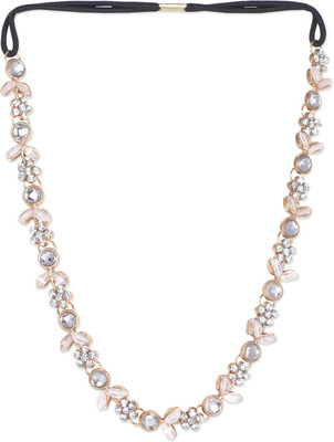

Fayon Crystal Flowers Head Band(Gold)