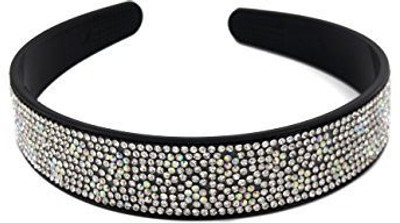 

CR Yeshan Lovely Rhinestone and Crystal Beaded Handcraft Plastic Headband ,Hairband for girls,ab white Head Band(White)