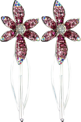 

Glitters Online Pink Colour American Diamond Hair Pin(Pink)