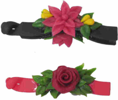 

Advanc Hotline Porcelain clay work fancy banana clip (Combo of 2) Hair Clip(Multicolor)