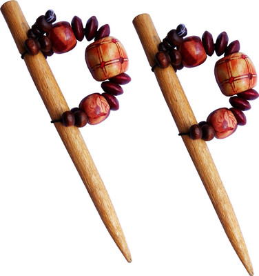 

CraftEra Wooden Stick Hair Pin(Brown)