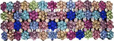 

Glitters Online Rectangle Shape Floral Design Multi Colour Stone Hair Clip(Pink)