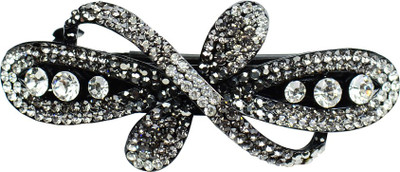 

Glitters Online Silver Colour American Diamond Hair Clip(Silver, Black)