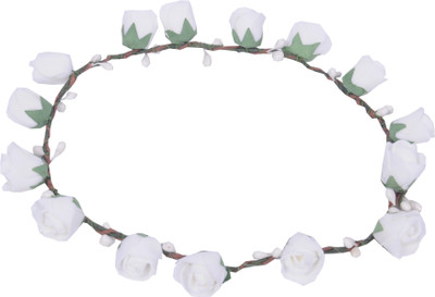 

Sanjog White Flower Gracious Tiara Crown For Wedding Party Beach For Women Girls Head Band(White)