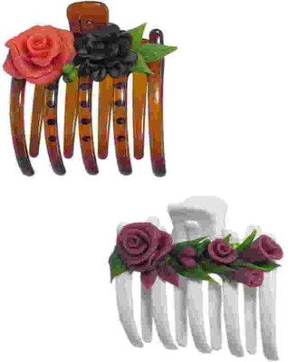 

Advanc Hotline Porcelain clay work fancy banana clip (Combo of 2) Hair Clip(Multicolor)