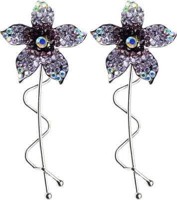 

Glitters Online Purple Colour American Diamond Hair Pin(Purple)