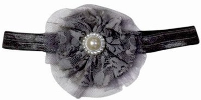 

Pinkblueindia Flower on top Motif for Newborn Girls Head Band(Grey)