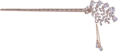 

Pink Rose Princess Charm Juda Stick Hair Pin(White, Gold)