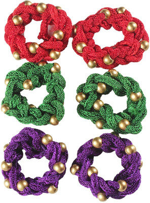 

AccessHer Entangled Bows Rubber Band(Red, Green, Purple)