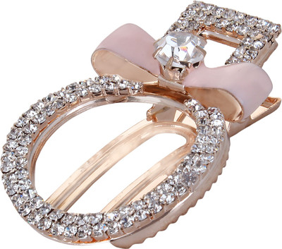 

Fayon Chic Stylish Peach Funky Bow Crystal Circle Hair Pin(Pink)