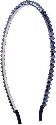 

The Ethnic Wears Metal Alloy, Silk Covered, Beeds, Crystal & CZ Stones, etc. Hair Band(Blue)