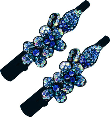

Glitters Online Blue Colour American Diamond Hair Clip(Blue)