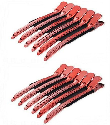 

Akak Akak Store 12 Pcs/Pack Professional Hairdressing Salon Hair Styling Stainless Steel Hairdressing Duck Bill Alligator Clips Fashion Styling ToolsRed Hair Clip(Multicolor)