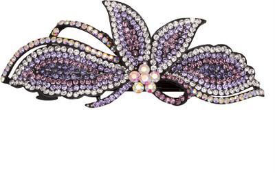 

Glitters Online Butterfly Design Purple Stone Hair Clip(Purple)