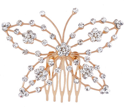 

Super Drool Glitter and Glamour Studded Hair Clip(Gold)