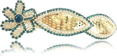 

AccessHer Designer studded back clip hair accessories for Women Hair Clip(Blue)