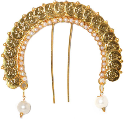

Hayagi Laxmi Coin Traditional Ambada | Hair Brooch Hair Pin(Gold)