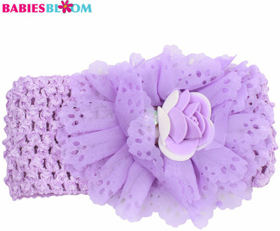 

Babies Bloom Gilrs Lace Baby Headwrap - Purple Hair Clip(Purple)