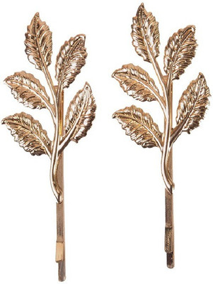 

Aaishwarya Leaf Motif Golden Hair Clip(Gold)