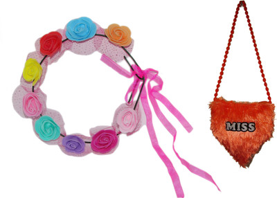 

GD Tiara with Kids Sling Bag Hair Accessory Set(Multicolor)