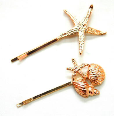 

Hepburnette Golden Seashells Hair Pin(Gold)