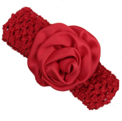 

Pikaboo Rolled up Rose on crochet Head Band(Red)