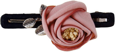 

Fayon Fashion Statement Peach Rose White Leaf Hair Pin(Pink)