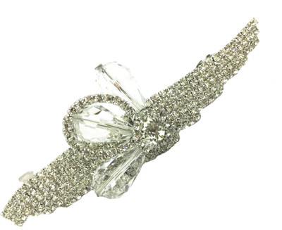 

AccessHer Designer studded back clip hair accessories for Women Hair Clip(Gold)