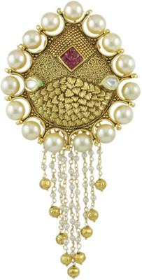 

Orniza Rajwadi Accessories In Pearl Color And Golden Polish Hair Chain(Red)