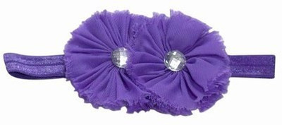 

Pinkblueindia Infant Two Net Flowers with Diamonds Head Band(Blue)