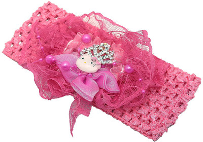 Sanjog Little Ballerina Princess Crown Headband/Crochet For Baby Girls/Kids Hair Band(Pink) available at flipkart for Rs.298