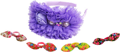 

My DT Lifestyle CLOTH PRINTED PARTYWEAR HEAD BAND & RUBBER COMBO Hair Accessory Set(Multicolor)