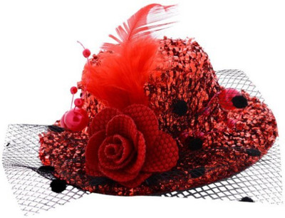 

Angel Closet Hat with Pearls Hair Clip(Red)