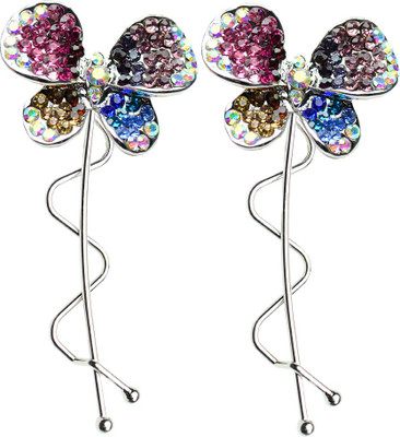 

Glitters Online Multi Colour American Diamond Hair Pin(White)