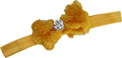 

Pikaboo Rhinestone centre rosette Head Band(Yellow)