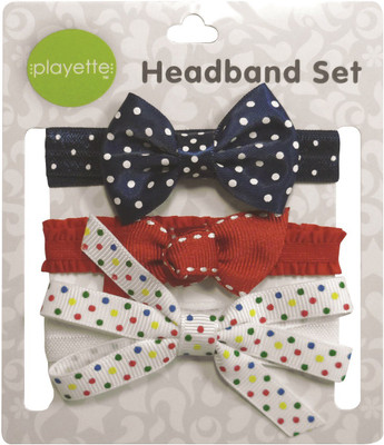 

Playette Grosgrain Spotted Bow Head Band(Multicolor)