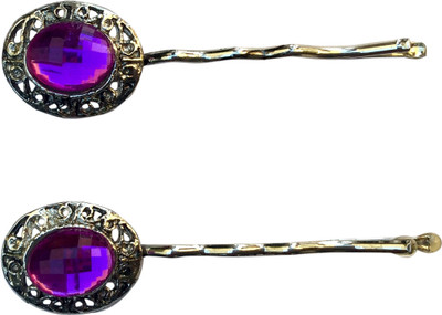 

B-Fashionable Oval Bead Grill Bobby Hair Pin(Purple)