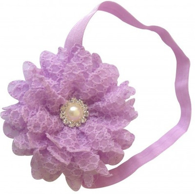 

NeedyBee Elastic Embellished with Diamond Pearl Flowers Head Band(Purple)