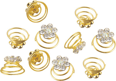 

Takspin style bun or juda springs Hair Pin(Gold)