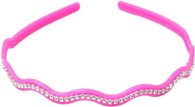 

One Personal Care Princess Colorful Diamond Studded Casual Wear Hair Accessory Set, Hair Band(Pink)