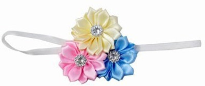 

Pink & Blue India Baby Soft Elastic with Diamond Pearl Flowers Head Band(Multicolor)