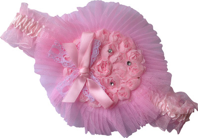 

AkinosKIDS Soft Lace Bow Knot Pearl Rossette Flower Head Band(Pink)