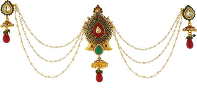 

Vama Fashions Gold Plated Traditional 3 Side Hair Pin(Multicolor)