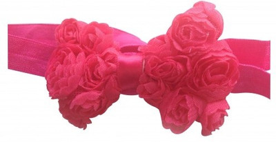 

NeedyBee Newborn Rosette Bow for Girls Head Band(Pink)