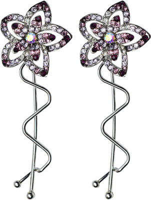 

Glitters Online Purple Colour American Diamond Hair Pin(Purple)